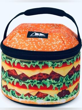 Arctic Zone Hamburger Insulated Lunch Bag with Interlocking Food Containers